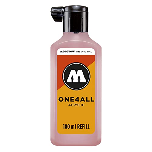 MOLOTOW ONE4ALL Acrylic Paint Refill, For ONE4ALL Paint Marker, Skin Pastel, 180ml Bottle, 1 Each (692.207) - color: Skin Pastel