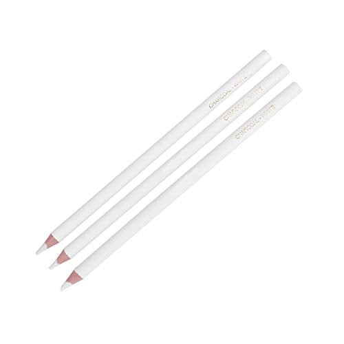 BXT 3pcs White Charcoal Pencils for Highlight,Drawing - color: 3pcs white