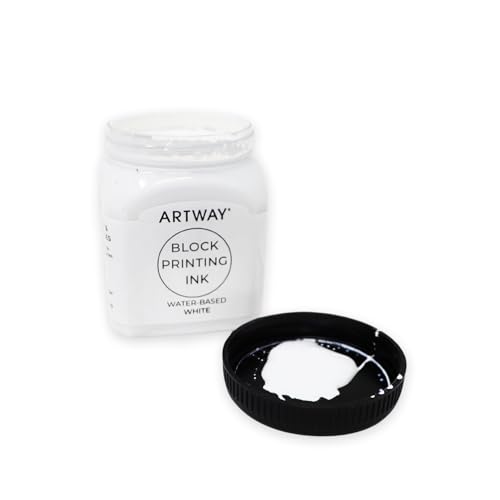 Artway Premium Block Printing Ink - 250ml - White - Ideal for Relief, Block and Lino Printmaking - color: White