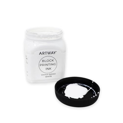 Artway Premium Block Printing Ink - 250ml - White - Ideal for Relief, Block and Lino Printmaking - color: White