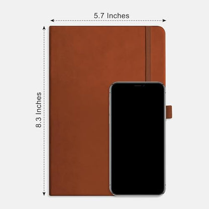 RETTACY Graph Grid Paper Notebook, 192 Pages, A5 Medium Size (5.7'' x 8.3''), 5 Squares per Inch, Leather Hardcover, 100 GSM Thick Paper, for School, Students, Math, Engineering (Brown) - color: Brown, style: Grid