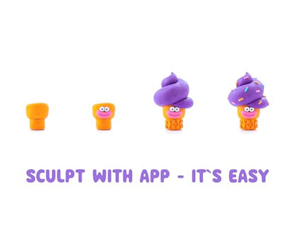 Hey Clay 15 Cans Set - Colourful Modelling Kids Air-Dry Clay 15 Cans with Sculpting Tools and Fun Interactive Instructions for Children Age 3+ (Nice Ice Cream) - style: Nice Ice Cream