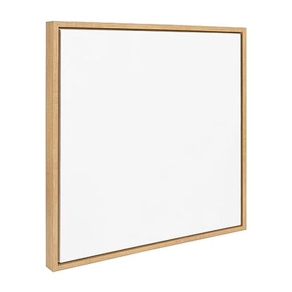 Kate and Laurel Sylvie Blank Framed Wall Art, 22x22 Natural, Paint-Your-Own - color: Natural, size: 22"L x 22"W