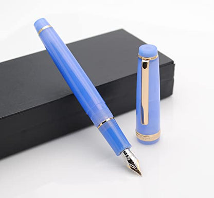 JINHAO 82 Fountain Pen with Gold Clip (F Nib 0.5mm, Azure Blue) - color: Azure Blue