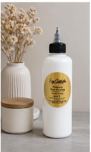 Premium Pour Painting | 8 FLOZ | Fluid Art Paint | Ready to Pour | Acrylic Pouring Paint | Diamond White - color: Diamond White
