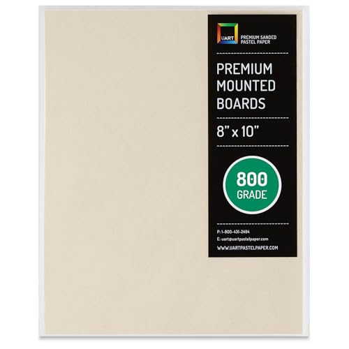 UART Premium Mounted Art Board, Size: 8 x 10, Color: Cream, Grade/Grit: 800 - color: Grade 800, size: 8" x 10"