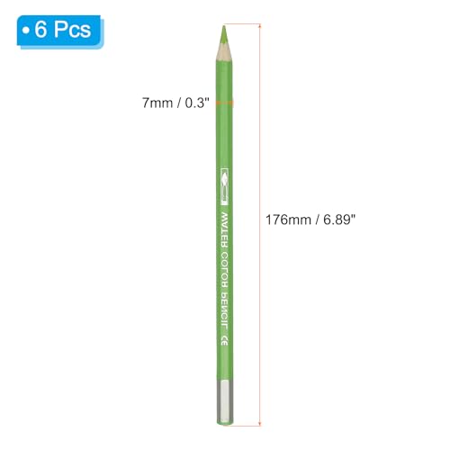 PATIKIL Watercolor Pencil, 6Pcs Water Soluble Pencils for Blending, Coloring, Sketch Drawing, Painting, Green Yellow - color: Green Yellow