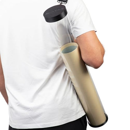 Clear Poster Tube with Strap for Concerts & Festivals, Wide-Diameter Polycarbonate, 3.75" Inner Diameter, 25" Length, Fits 6-8 Prints