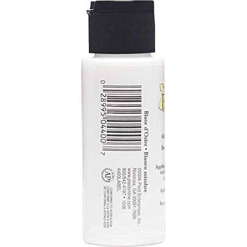 FolkArt 4400 Fabric Brush On Acrylic Paint, 2 oz, Wicker White - color: Wicker White