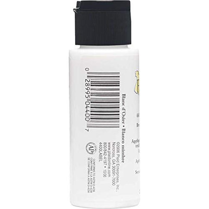 FolkArt 4400 Fabric Brush On Acrylic Paint, 2 oz, Wicker White - color: Wicker White