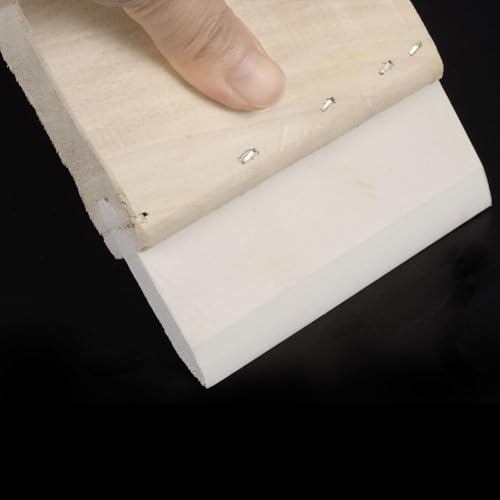 HARFINGTON Screen Printing Squeegee 12 Inch 75 Durometer Rubber Blade Wooden Handle Ink Scraper for Screen Printing Fabric Printmaking - size: 12 Inch