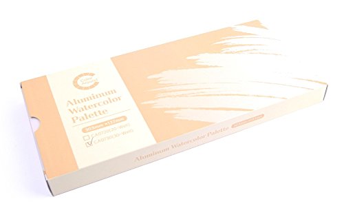 Aluminum Watercolor Palette 30 Well (11.9"x5.4"x0.8") - color: White, size: 30 Well (11.9" x 5.4" x 0.8")