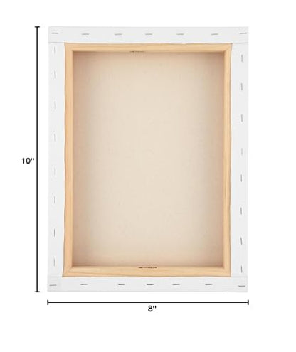 SoHo Urban Artist, 8x10 Heavyweight Stretched Cotton Canvas for Painting - 1.5" Deep- 3 Pack, Triple Primed, 100% Cotton Canvas, Archival, Universal Primed for Oil, Acrylic, Alkyd, Mixed Media - size: 8"x10"