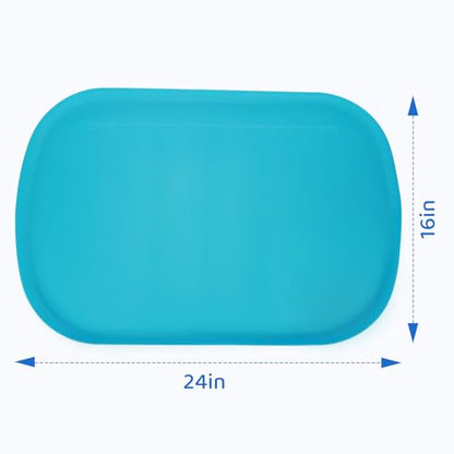 Silicone Art Mats for Kids 24” x 16”, Silicone Craft Mats with Raised Edges, Paint Mats for DIY, Paint, Crafts, Clay, Jewelry-Making (Green) - color: Green