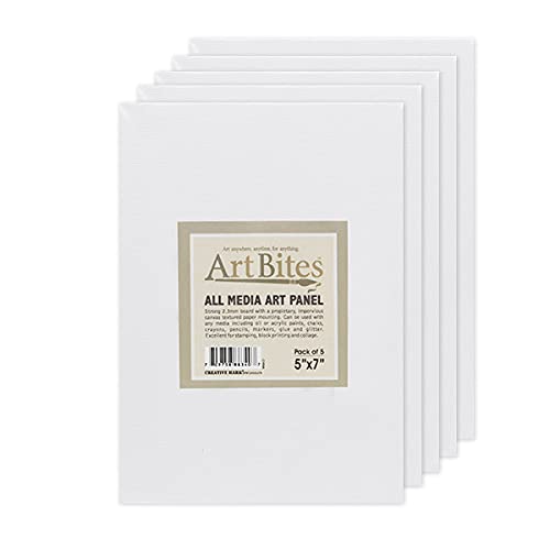 Creative Mark ArtBites Canvas Textured Boards 5-Pack - 2.3mm Stock Board Mounted Mini Canvases for Painting, Sketching, Printing & More! - 5x7 - size: 5x7"