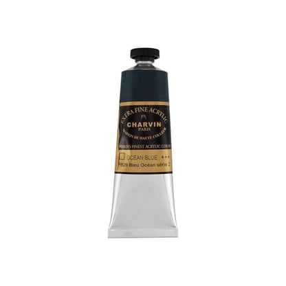 Charvin Extra Fine Professional Acrylic Paint - Ocean Blue, 60ml Tube, Triple-Milled, Lightfast Pigments, Open Stock Artist Acrylic Paints in Nature-Inspired Hues - color: Ocean Blue, size: 2.02 Fl Oz (Pack of 1)