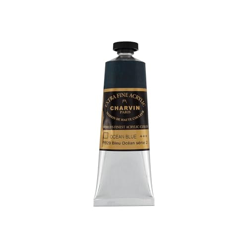 Charvin Extra Fine Professional Acrylic Paint - Ocean Blue, 60ml Tube, Triple-Milled, Lightfast Pigments, Open Stock Artist Acrylic Paints in Nature-Inspired Hues - color: Ocean Blue, size: 2.02 Fl Oz (Pack of 1)