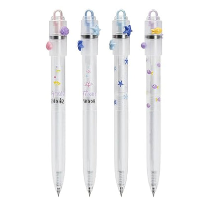 4 Pack Fidget Spinner Pen for Adults, 0.5mm Black Ink Gel Pens Quick Dry, Smooth Writing Retractable Pen with 360° Rotating Tip for Stress Relief Office Supplies Journaling