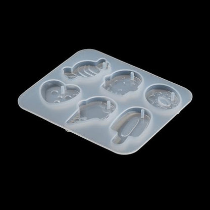 1PC Ice Cream/Cake Shape Pendant Silicone Molds Summer Style Resin Epoxy Casting Molds for Earring Necklace Keychain Charms Pendants Jewelry Making DIY Gem Cabochon Craft Supplies White 88x76x6mm, - color: White-23