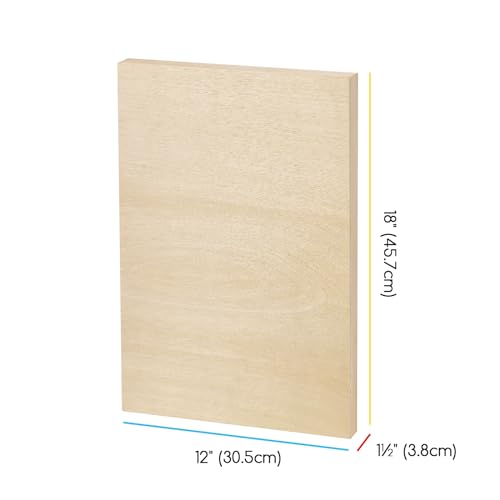 MEEDEN Unfinished Wood Canvas Board: 1-1/2" Deep 12x18” Wooden Canvas Panel Pack of 2 - Blank Cradled Wood Art Board for Painting - size: 12"x18"- 2 Pack