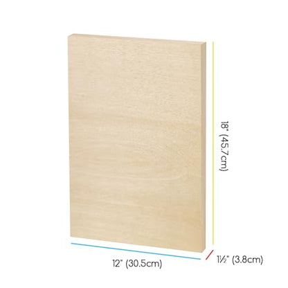 MEEDEN Unfinished Wood Canvas Board: 1-1/2" Deep 12x18” Wooden Canvas Panel Pack of 2 - Blank Cradled Wood Art Board for Painting - size: 12"x18"- 2 Pack