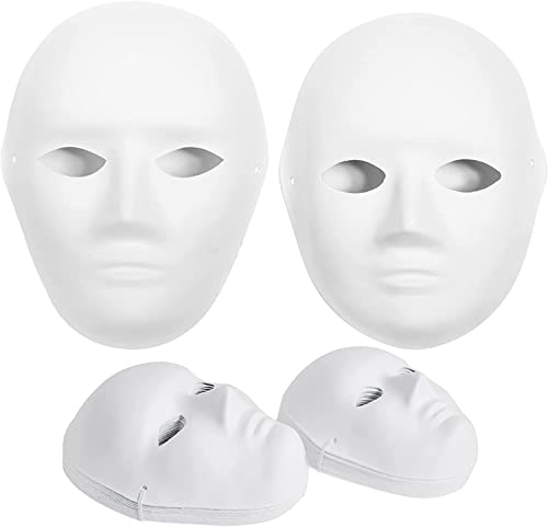 CALPALMY 14 Pack Paper Mache Masks - 2 Sizes for Artistic Projects, Theater, Halloween, Masquerade Parties, Classroom Art - size: 14-Pack(2 Sizes)