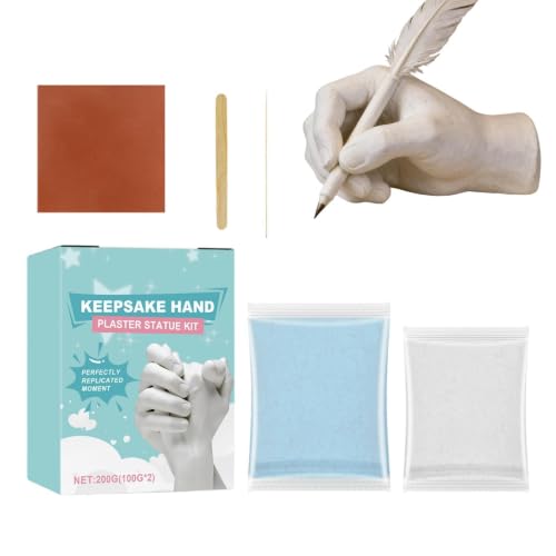 Hand Casting Kit - Plaster Powder Decor, Memory Keepsake Molding System with Casting Materials, Detailed Sculpture Making Kit, Romantic Creative Craft Project for Couples Family Parent