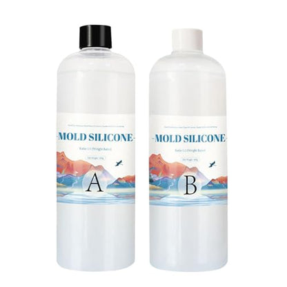 Mold Making Silicone - Clear Liquid Blend, Easy Pour Formula | Craft Molding Supply Set, Heat-Resistant Rubber Compound, Kit for Sculpture Casting, Soap Crafting, Resin Creations - color: 500g set (A, B each 250g) mold silicone (hardness 15 degrees)