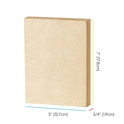 MEEDEN Unfinished Wood Canvas Board: 3/4” Deep 5x7” Wooden Canvas Panel Pack of 6 - Blank Cradled Wood Art Board for Painting - size: 5"x7"- 6 Pack