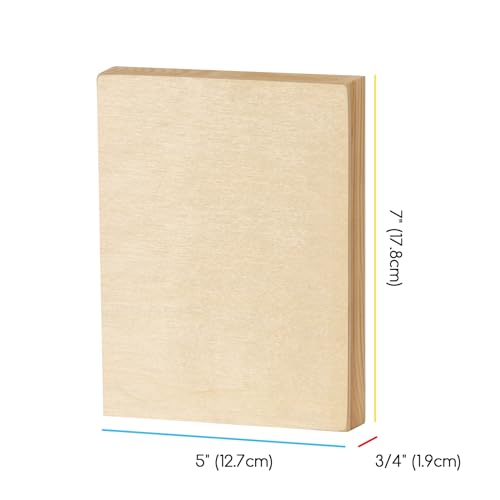 MEEDEN Unfinished Wood Canvas Board: 3/4” Deep 5x7” Wooden Canvas Panel Pack of 6 - Blank Cradled Wood Art Board for Painting - size: 5"x7"- 6 Pack