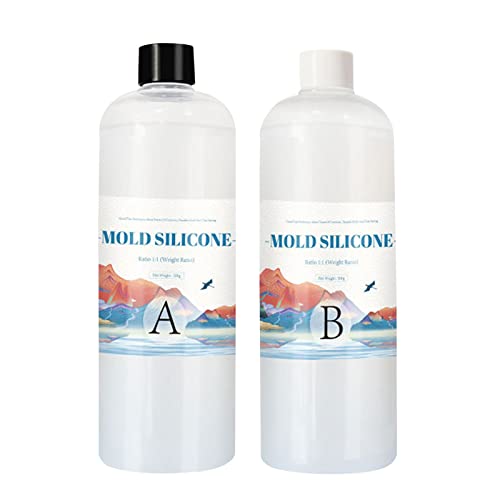 Liquid Silicone, Translucent Liquid Molding Silicone Set, Resin Epoxy Casting, Silicone Mold Maker for Casting Resins Molds, Candle Mould, 1:1 Ratio - color: 500g Set (A, B Each 250g) Mold Silicone