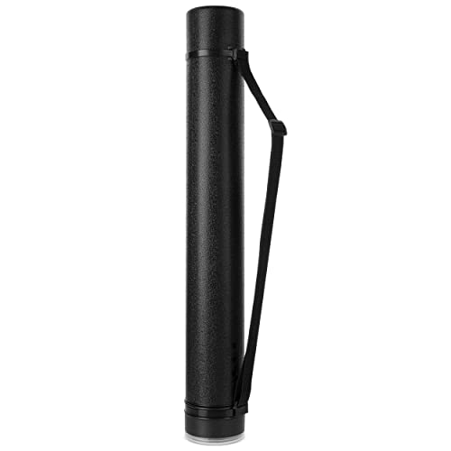 Mr. Pen- Poster Storage Tube with Strap, 25"-40" Extendable | for Blueprints, Art work, Maps, Posters, Documents, Portable Durable Round Storage Cases with Lids - color: Black, size: 1 Pack