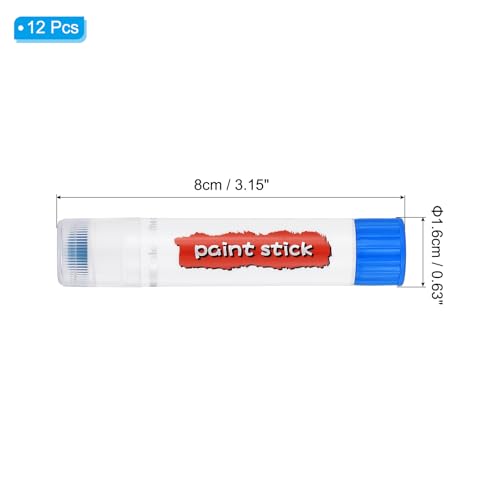 PATIKIL Tempera Paint Sticks, 12 Pcs Solid Tempera Paints Sticks Washable Bulk Markers Pen Quick Drying for Artists Beginners Art Supplies, Blue - color: Blue