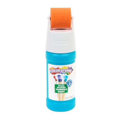 Colorations Paraben-Free Simply Washable Tempera Paint Roller Set, 6 Colors