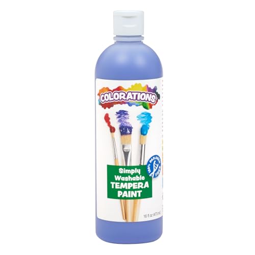 Colorations Washable Tempera Paint, 16 fl oz, Periwinkle, Non Toxic, Vibrant, Bold, Kids Paint, Craft, Hobby, Fun, Art Supplies - color: Periwinkle