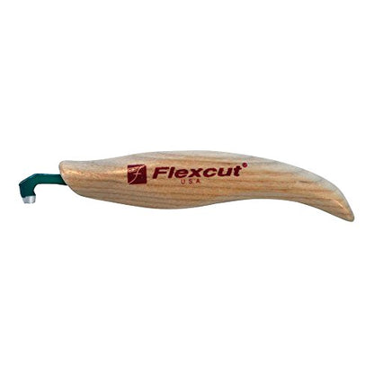 FLEXCUT Wood Carving Tools | Left-Handed V-Scorp | Carving Gouge | 1/4 Inch, 70 Degree | 1095 High Carbon Steel Blade | Ergonomic Ash Hardwood Handle | KNL24 | Made in the U.S.A. - style: 70 deg Left-Handed Scorp