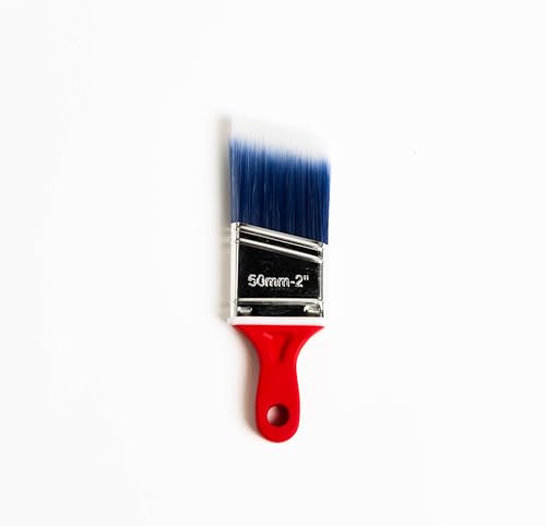 Handy Paint Pail Kit, 32 fl oz Paint Holder with 6 Disposable Liners, Snap-On Lid and 2-Inch Angled Mini Brush for Trim, Cut-Ins, and Small Painting Projects, Red Kit