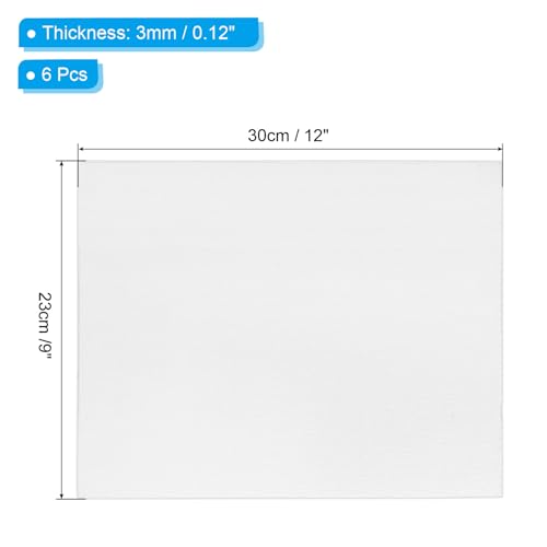 PATIKIL 9x12 Canvas Boards for Painting, 6 Pack 100% Cotton Square Triple Primed Stretched Blank Art Canvas Panel Bulk Thin for Acrylic, Oil, Tempera Paints, White - size: 9x12inch