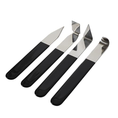 Hewnda 4 Pcs Metal Clay Carving Knife,Clay art craft sculpture, ceramic tool set for clay pottery,sculpture,modeling