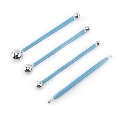 Metal Ball Tools Stainless Steel Ball Tools Modeling Set for Cake Decorating, with Comfortable Rubber Handle for Easy Use