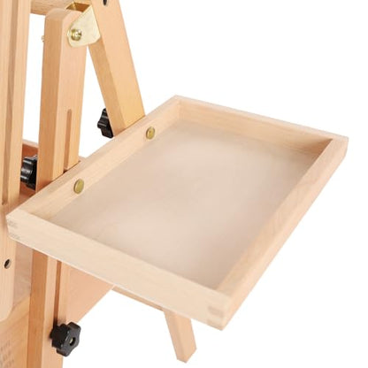 Adjustable Painting Board Stand, Artist Easel H-Frame Studio Easel Wooden Stand for Painting Wooden Easel Painting Holder with Storage Tray for Classroom Art Activities, Outdoor Paintings