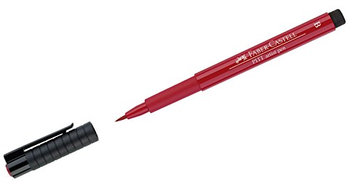 Faber-Castell Art & Graphic Pitt Artist Pen Brush India Ink Pen, Deep Scarlet Red, Single Pitt Pen, For Art, Craft, Drawing, Sketching, Home, School, University, Colouring - color: Deep Scarlet Red, size: 1 Count (Pack of 1)