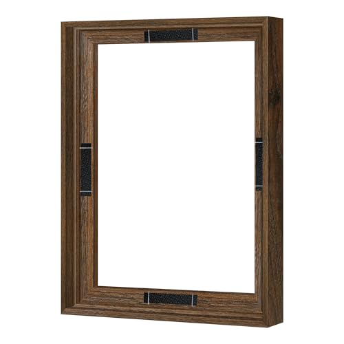 Abtgt 11x14 Canvas Floating Frame with 0.9" Deep, Brown Floater Frame for Canvas Paintings with Adhesive, Vertical or Horizontal Wall Art frame for Prints Oil Painting Diamond Decor, 1 Pack. - color: Brown, size: 11x14