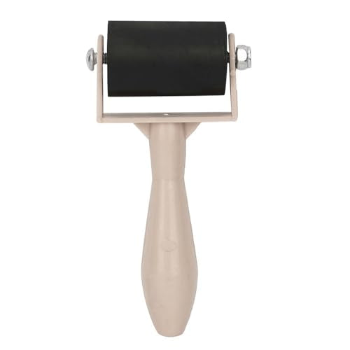 Estink 3.5cm Printmaking Brayer Rubber Roller Art Stamping Tool with Durable Rubber Roller for Block Printing Ink Painting (Silver) - color: Silver