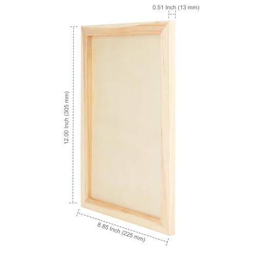 PINGEUI 12 Pack 9 x 12 Inch Blank Wood Canvas Panels, Unfinished Wooden Canvas Boards, Wood Cradled Painting Panel Boards, Artist Wooden Canvases for Painting, Pouring