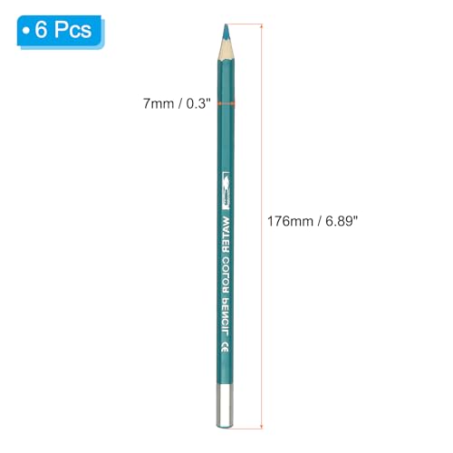PATIKIL Watercolor Pencil, 6Pcs Water Soluble Pencils for Blending, Coloring, Sketch Drawing, Painting, Bright Blue - color: Bright Blue