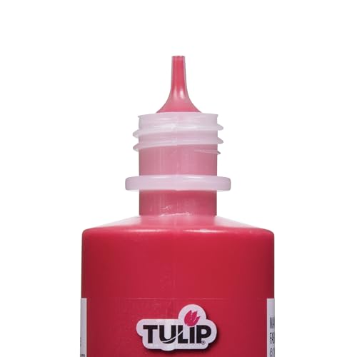 Tulip 41402 Dimensional Fabric Paint 4oz Slick Deep Red - color: SHINY DEEP RED, size: 4 Fl Oz (Pack of 1)