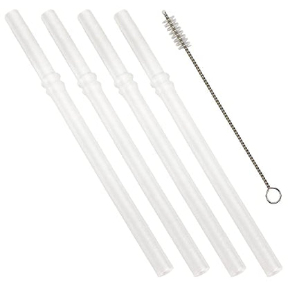 Re-Play 7.375" Reusable Locking Straws with Cleaning Brush, Replacements for Re-Play Straw Cups & Sippy Cups, Dishwasher Safe - Silicone (Pack of 4)