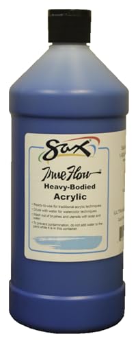Sax Heavy Body Acrylic Paint for School and Arts and Crafts Use, Ultramarine Blue, 1 Quart - color: Ultramarine Blue, size: 32 Fl Oz (Pack of 1)
