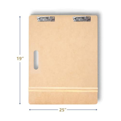 Falling in Art 19x25 Sketch Board, Drawing Tote Board for Artists with Sturdy Clip and Rubber Bands, Portable Art Clipboard for Classroom and Studio Drawing - size: 19X25"